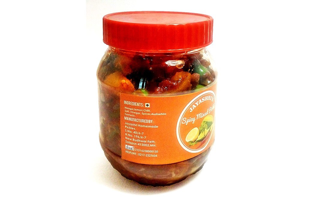 Jayashri's Spicy Mixed Pickle    Plastic Jar  500 grams